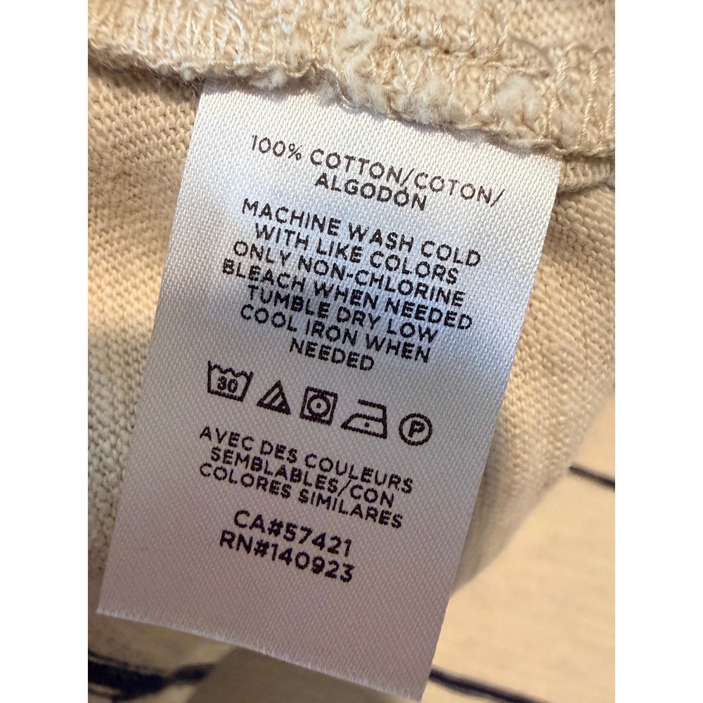 NWT Lou & Grey Striped Long Sleeve Knit Top Barely Beige Small Cotton Blend - Picture 12 of 13